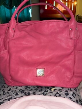 Dooney & Bourke Hot Pink Leather Tote Bag